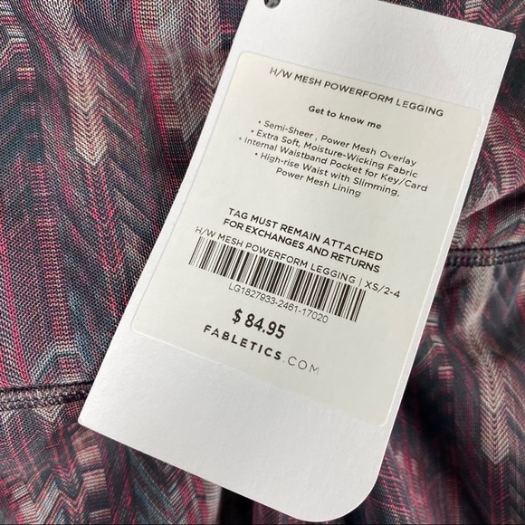 FABLETICS H/W Mesh Powerform Legging NWT in XS - Picture 7 of 8
